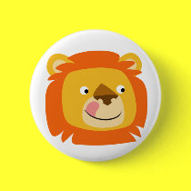 Yummy lion button badge