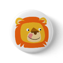 Yummy lion button badge