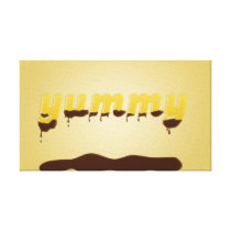 "Yummy" Melted Chocolate style text Canvas Canvas Prints