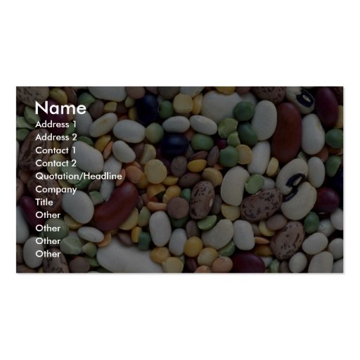 Yummy Mixed beans Business Card Template (front side)
