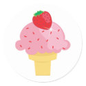 Yummy Strawberry Ice Cream Cone Stickers sticker