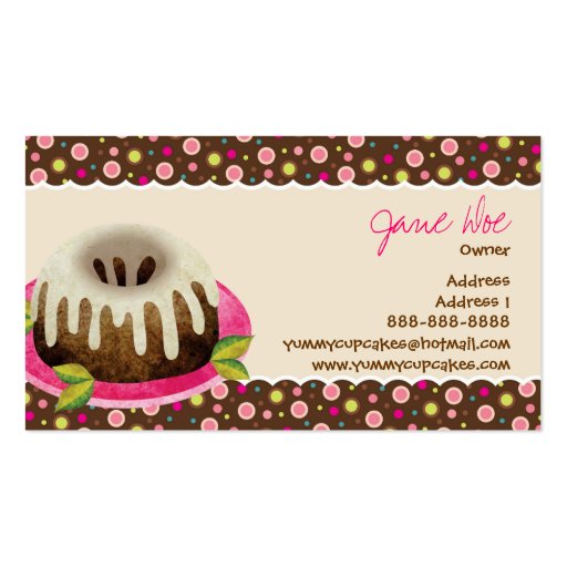 Yummy Sweets Business Cards (back side)