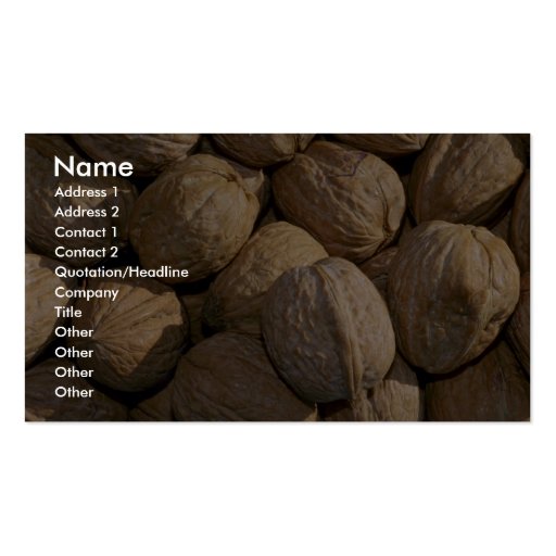 Yummy Walnuts Business Cards (front side)