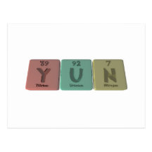 Yun as Yttrium Uranium Nitrogen Post Card
