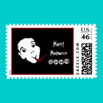 yurei, HappyHalloween2008 postage