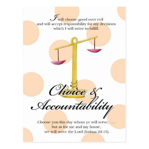 YW Value Card -Choice and Accountability Post Card