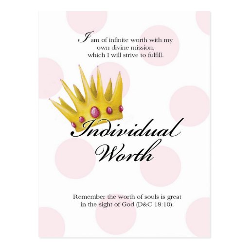 YW Value Card - Individual Worth Post Cards