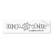 YWO Ambigram Bumper Sticker bumper stickers