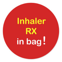 z4 - INHALER in Bag. Round Stickers