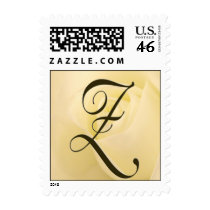 Z -  Custom Monogram Postage White Rose postage
