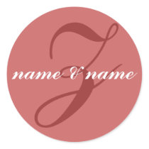 Z initial label - personalize first names stickers