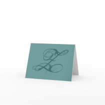 "Z" initial note card