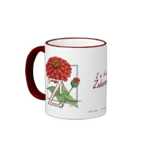 Z is for Zinnias Flower Monogram mugs