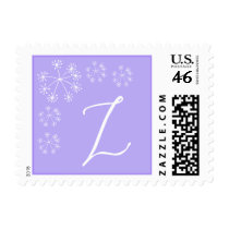 Z Monogram (Violet Purple Dill Flower) Postage Stamp
