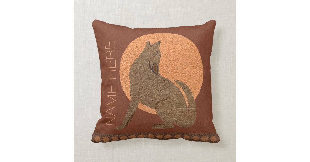Z Rustic Coyote Southwest Faux Leather Home Decor Throw Pillow Zazzle