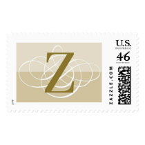 Z Two Toned Classic Wedding Monogram Postage