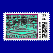 Zaade 12 Flying Saucer postage by 3DMOONMAN Zaade 12 Flying Saucer postage