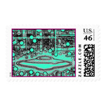 Zaade 12 Flying Saucer Postage Stamps