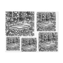 Zaade 12 Flying Saucer postcards by 3DMOONMAN Zaade 12 Flying Saucer postcards