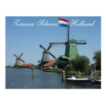 Zaanse Schans Holland Windmills Postcard