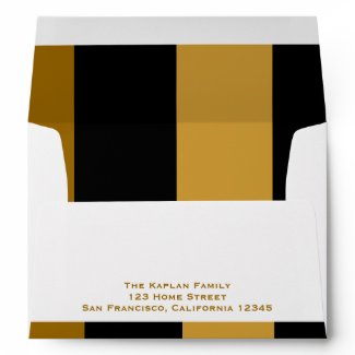 Zachary Gold Brown Black Striped 5x7 Envelope envelope