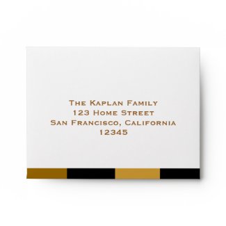 Zachary Gold Brown Black Striped RSVP Envlope envelope