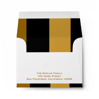 Zachary Gold Brown Black Striped Thank You Envlope envelope