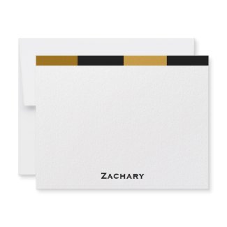 Zachary Gold Brown Tan Black Thank You Card invitation