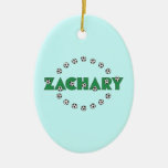 Zachary in Soccer Green Christmas Ornament