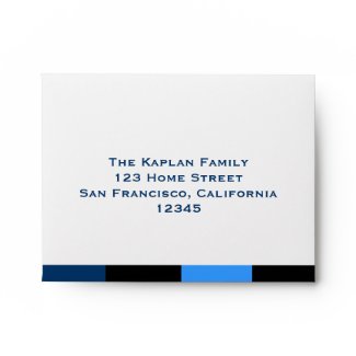 Zachary Royal Blue Navy Blue Black Striped RSVP envelope