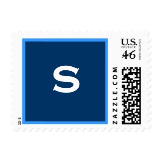 Zachary Royal Blue Navy Blue Monogram Postage stamp