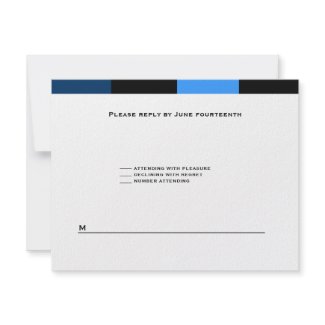 Zachary Royal Blue Navy Blue RSVP Card invitation