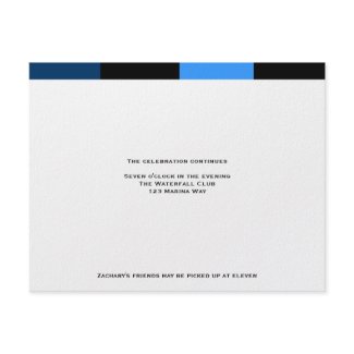 Zachary Royal Navy Blue Reception Card invitation