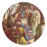 Zacheus sees Jesus Round Sticker