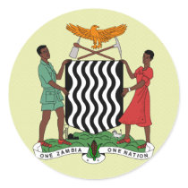 Zambia Coat of Arms detail Round Sticker