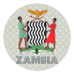 Zambia Coat of Arms Round Sticker