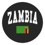 Zambia College Style Round Sticker
