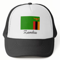 Zambia Flag Design Trucker Hat