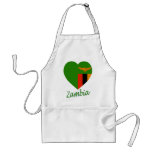 Zambia Flag Heart Aprons
