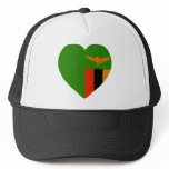 Zambia Flag Heart hats
