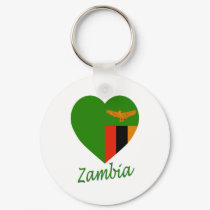Zambia Flag Heart keychains