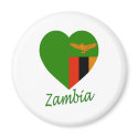Zambia Flag Heart magnets by Vexillophile Zambia Flag Heart magnets