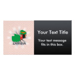 Zambia Flag Map 2.0 Customized Photo Card