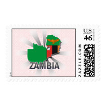 Zambia Flag Map 2.0 Postage Stamp