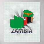 Zambia Flag Map 2.0 posters
