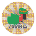 Zambia Flag Map 2.0 Sticker
