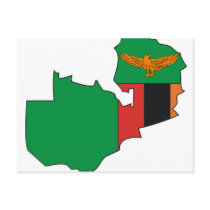 Zambia flag map postcards by FlagStore Zambia flag map postcards