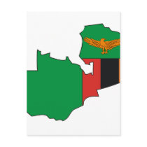 Zambia flag map postcards by FlagStore Zambia flag map postcards