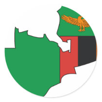 Zambia flag map stickers