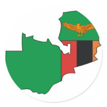 Zambia flag map sticker